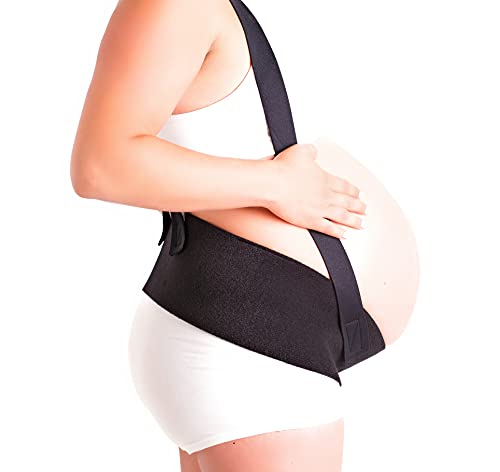 CABEA Baby Belly Band + Shoulder Straps for Maternity Support Back Hip Belly Pain relief - color: Black, size: Small Black Shoulder 4'9"-5'3" Belly Band Sml 0-6