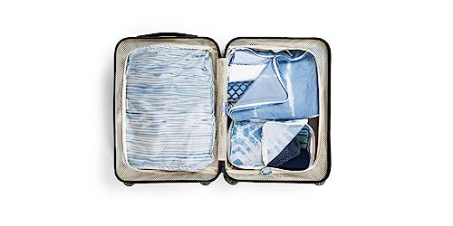 Pure Sage Packing Cubes - Sustainable Travel Essentials - Recycled Polyester Gear - Packing Cube Set - Indigo 3 Sizes