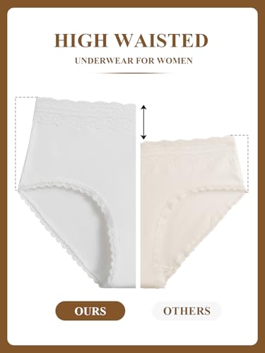 Cotton Underwear for Women High-Waisted Ladies Panties Brief 5 Pack - size: Small