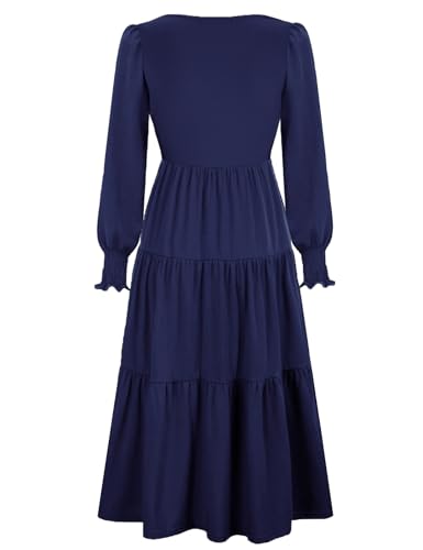 CzzzyL Womens Flutter Sleeve Nursing Dress for Breastfeeding with Pockets - color: Navy-09, size: X-Large