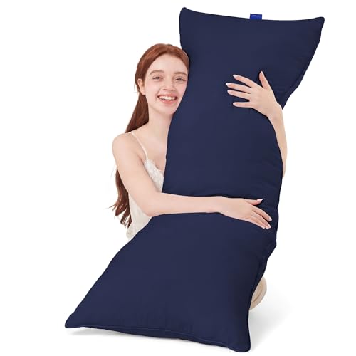 YZ HOME Full Body Pillow Insert -Large Long Bed Pillow for Side Sleeper - color: Navy