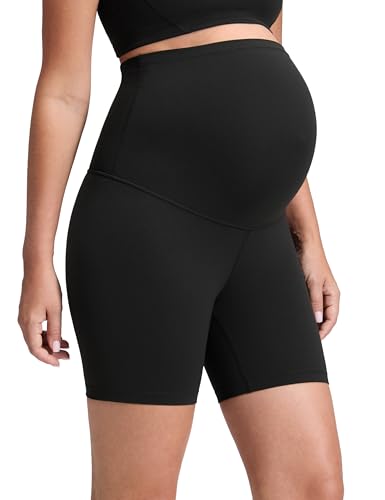 CRZ YOGA Maternity Biker Shorts 6" - color: Black, size: X-Large