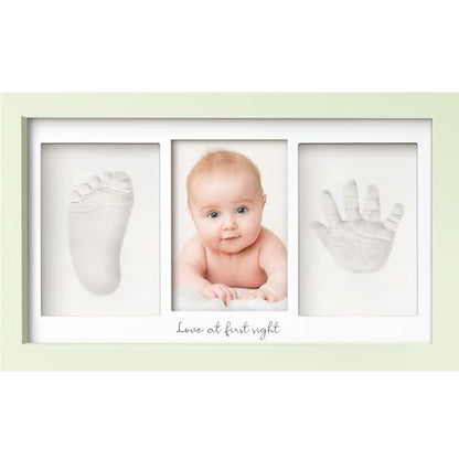 KeaBabies Baby Hand and Footprint Kit, Clay Keepsake Frame (Sage) - color: Sage, size: Duo Frame, 13" x 7.8"