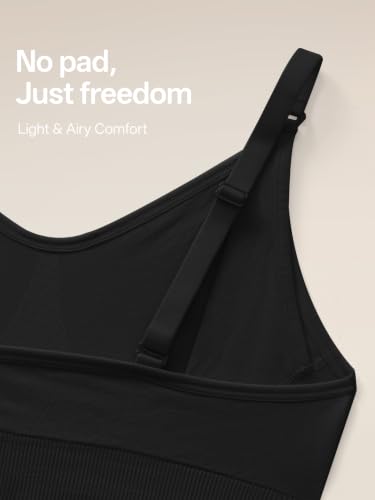 Angelhood Nursing Bras for Breastfeeding & Sleep, Seamless Maternity Bra - color: Black, size: Medium