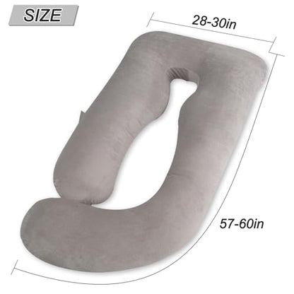 60 Inch Pregnancy Pillows for Sleeping (Grey) - color: Grey