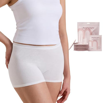 Momcozy 7-Pack 100% Cotton Disposable Postpartum Underwear, Wide Gusset - color: White, size: X-Large