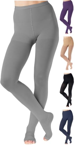 ABSOLUTE SUPPORT Compression Pantyhose 20-30mmHg, Opaque, Grey, Small - color: Gray, size: Small