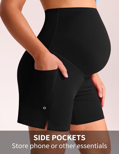Mama Land Maternity Swim Shorts Over the Belly - color: Black, size: Medium