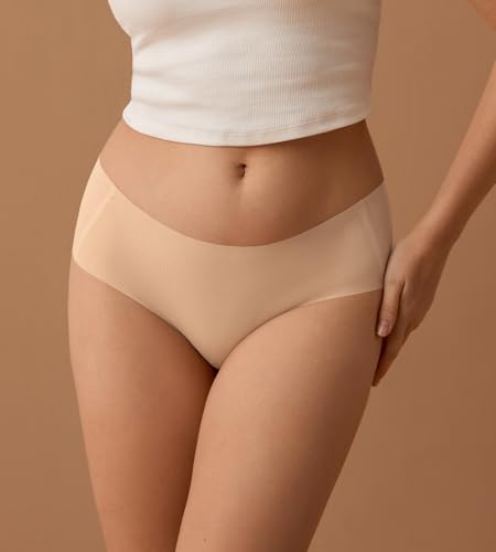 SHARICCA Womens Seamless Underwear Nuage No Show Hipster Panties 5 Pack - color: All Nude, size: Large