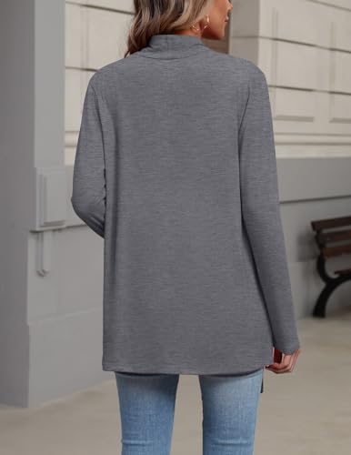 Zeagoo Lightweight Cardigan for Women Long Sleeve Open Front Cardigans - color: Gray, size: Small