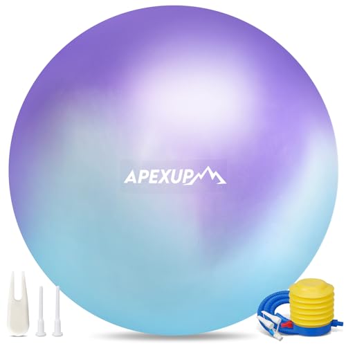 APEXUP Yoga Ball, 660 lbs Anti-Burst Exercise Ball with Pump, 5 Sizes - color: Blue Purple, size: S (15"~18") 45cm