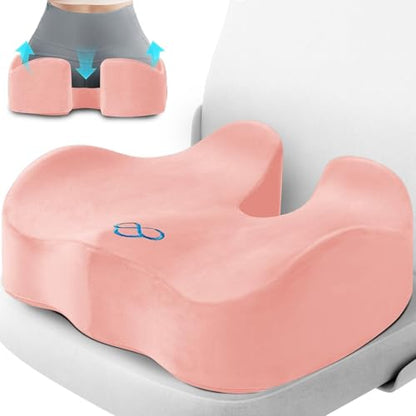 CushyOasis Seat Cushion, Office Chair Cushions, 5.28 in Thick (Pink) - color: Pink, size: X-Large