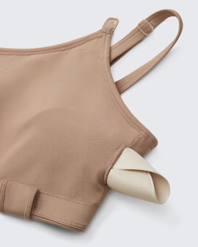 G4Free Barefeel Maternity Sports Bra One-Hand Clips Nursing Sleep Bras - color: Toffee, size: Medium