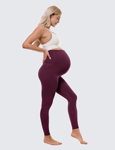 Buttergene Maternity No Front Seam Legging 25" - color: Deep Purple, size: Large