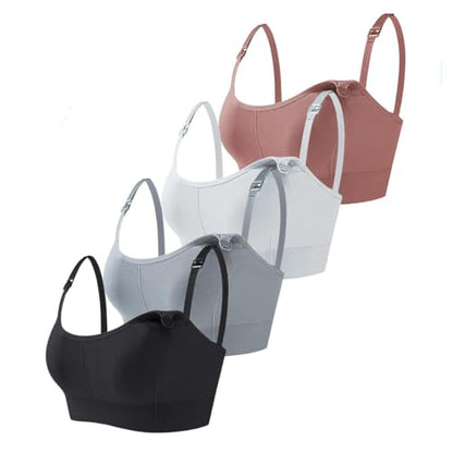 LiMira Nursing Bra Set, Wireless Soft Breathable, Detachable Adjustable Straps, Maternity Bras, 90% Polyamide 10% Elastane - size: Medium