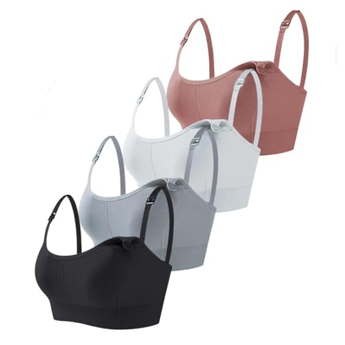 LiMira Nursing Bra Set, Wireless Soft Breathable, Detachable Adjustable Straps, Maternity Bras, 90% Polyamide 10% Elastane - size: Small