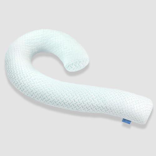Cooling Body Pillow for Adults Swan Shaped Side Sleeper Pillow 49 Inch - color: Cooling Blue