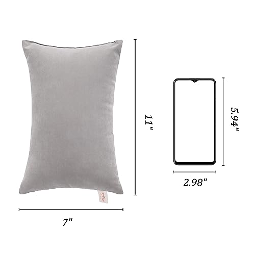 BEDSUM Plush Mini Pillows, 11 x 7, Microfiber, 2 Pack, Light Grey - color: Light Grey, size: 11x7 inches