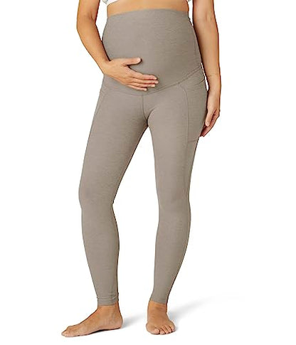 Beyond Yoga Women's Spacedye Love The Bump Maternity Pocket Midi Legging - color: Birch Heather, size: Medium