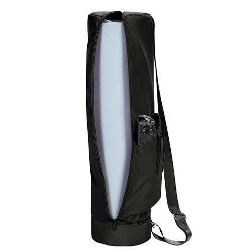 sportsnew Yoga Mat Carrier Bag for Women, Full-Zip Lightweight Pilates Bag - color: Black, size: Medium pocket