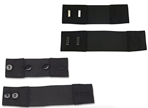 Self-Adjusting Button & Hook Waist Stretch Extender Helps Save on Maternity Clothes (4-pk: Small Hook + Button, Large Hook + Button)
