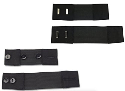 Self-Adjusting Button & Hook Waist Stretch Extender Helps Save on Maternity Clothes (4-pk: Small Hook + Button, Large Hook + Button)