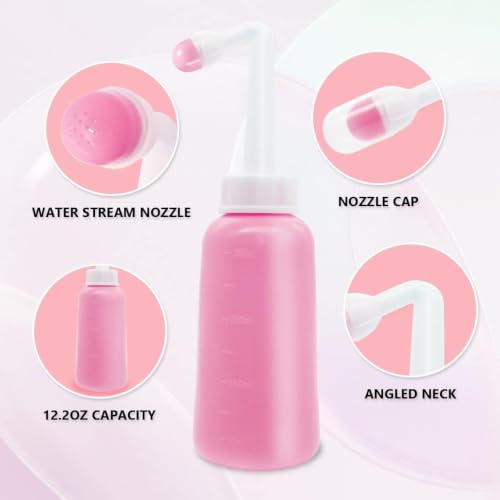 2 Pack 12oz Peri Bottle for Postpartum Care, Perineal Cleansing Bottles - color: Pink-2pcs