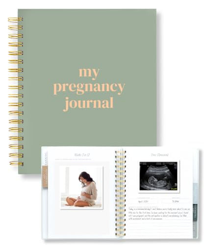 Lamare Pregnancy Journal for First Time Moms 2026 – Pregnancy Scarpbook - color: Sage