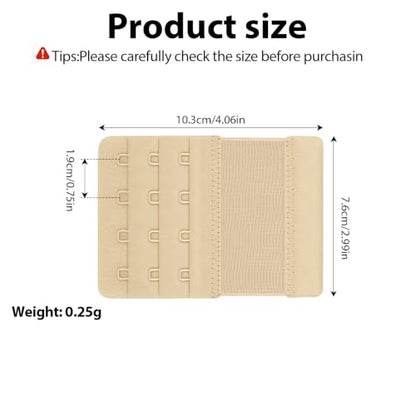 Meliya Women's Bra Extenders 4 Hook, Comfortable Soft Stretchy Back Bra Extension Strap - color: Skin Color