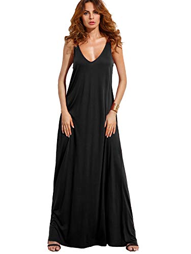 Verdusa Women's Casual Sleeveless Deep V Neck Summer Beach Maxi Long Dress - size: XX-Large