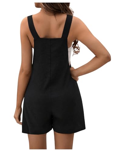 OYOANGLE Women's Maternity Romper Tie Knot Wide Strap Summer Overall - color: Black, size: X-Small