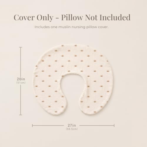Konssy Muslin Nursing Pillow Covers, Soft Cover for Breastfeeding Pillows - color: Sun