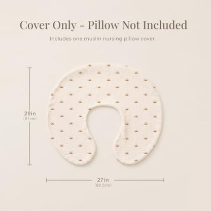 Konssy Muslin Nursing Pillow Covers, Soft Cover for Breastfeeding Pillows - color: Sun