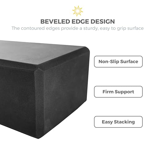 6 Pack 4" Yoga Block, EVA Foam Yoga Brick - color: Black