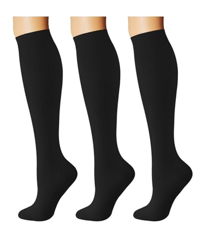 Breslatte Compression Socks for Women Men 15-20 mmHg - color: 3s1 3black, size: Small-Medium