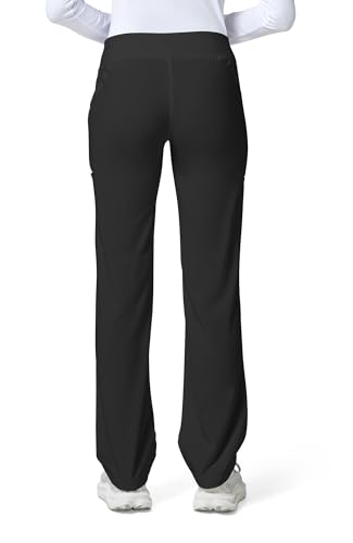 Cherokee Iflex Scrubs for Women Straight Leg Scrub Pants with 6 Pockets - color: Black, size: XX-Small
