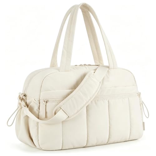 Duffle Bag Gym Bag, Personal Items Bag, Overnight Weekender - color: puffy beige