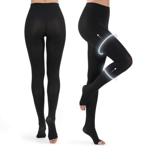 ABSOLUTE SUPPORT Compression Pantyhose 20-30mmHg, Opaque, Black, Small - color: Black, size: Small