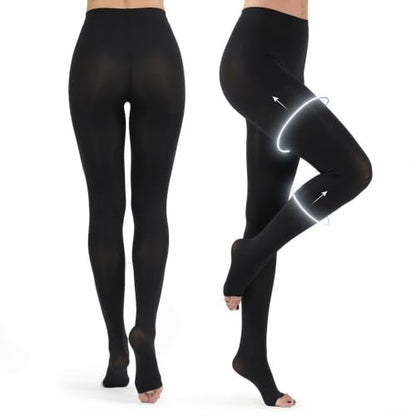 ABSOLUTE SUPPORT Compression Pantyhose 20-30mmHg, Opaque, Black, Large - color: Black, size: Large