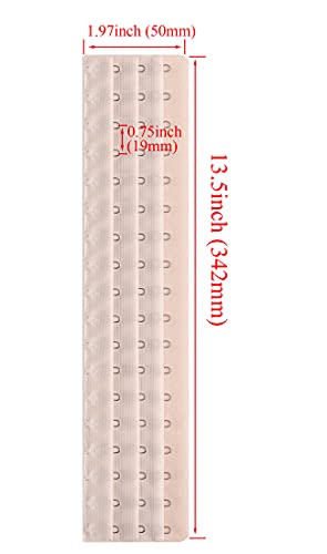 Corset Bra Extender Hook 3/4 Inch Spacing - color: 4pcs:18hook/Light Beige&black