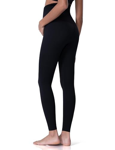 POSHDIVAH Maternity Leggings for Women Pregnancy Yoga Pants - color: Black Brown, size: Large