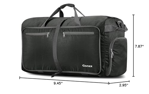 Gonex Foldable Travel Duffle Bag, Lightweight with Shoe Compartment - color: Gray, size: 40L