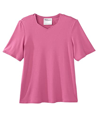 Silverts Women's Adaptive Open Back Top, Long Sleeve Dressing Shirt - color: Mauve, size: Medium