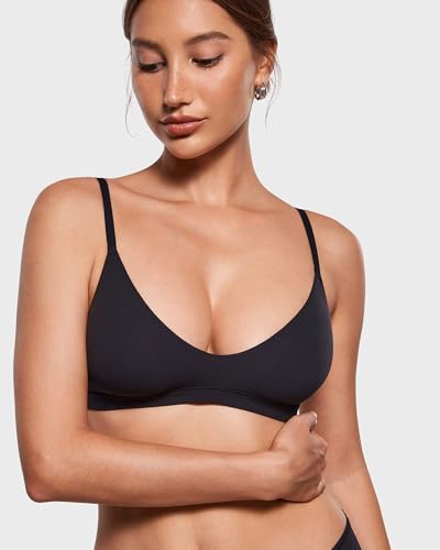 INLYRIC Women's Scoop Bralette No Padding - color: Black, size: XX-Large