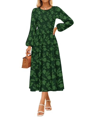 CzzzyL Women's Nursing Dresses Fall Boho Floral Breastfeeding with Pockets - color: Floralgreen, size: X-Large