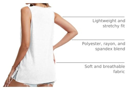 3 Pack Women Plus Size Tank Tops Basic Square Neck Sleeveless Tees - color: Black White Darkgrey, size: Large Plus