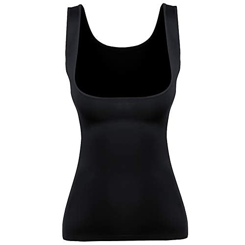EUYZOU Women's Underbust Shapewear Tank Tops - Seamless Tummy Control Compression Camisole Tops Slimming Tank - color: Black, size: Small