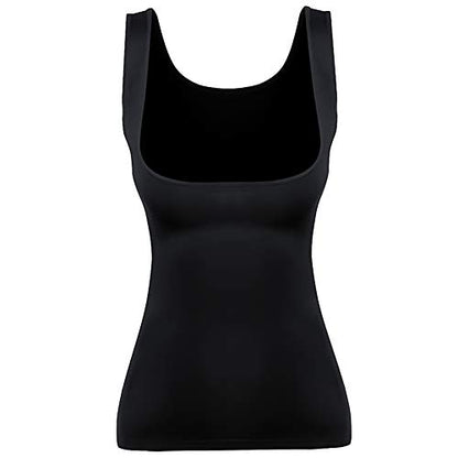 EUYZOU Women's Underbust Shapewear Tank Tops - Seamless Tummy Control Compression Camisole Tops Slimming Tank - color: Black, size: 3X-Large