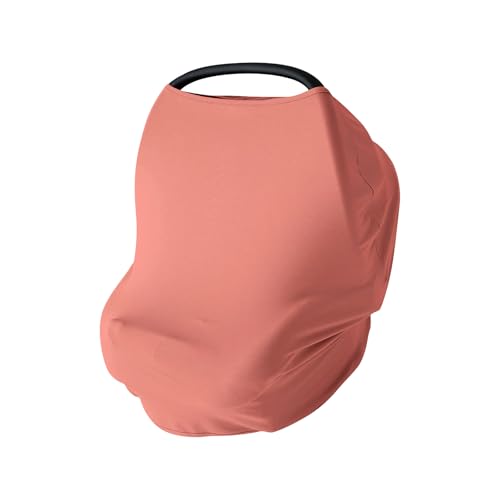 PurComfy 4-in-1 Baby Car Seat Cover, Supersoft Bamboo Viscose Nursing Cover - color: Coral