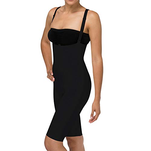 Zipperless Girdle with Suspenders - Short Length - Style No. FBS2 by Marena Recovery - color: Black, size: Small